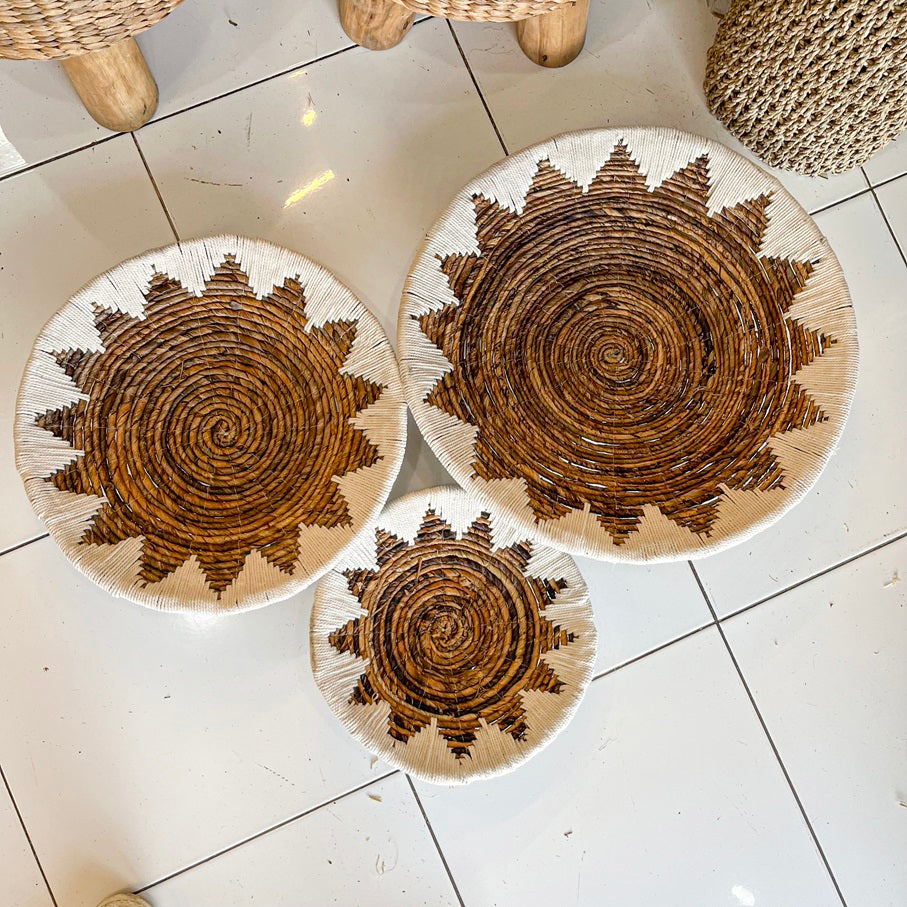 Set 3pcs Wall wicker plates wall basket (50, 40, 30cm) Model 7