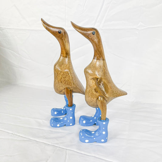 Set 2pcs Wooden Duck blue hat