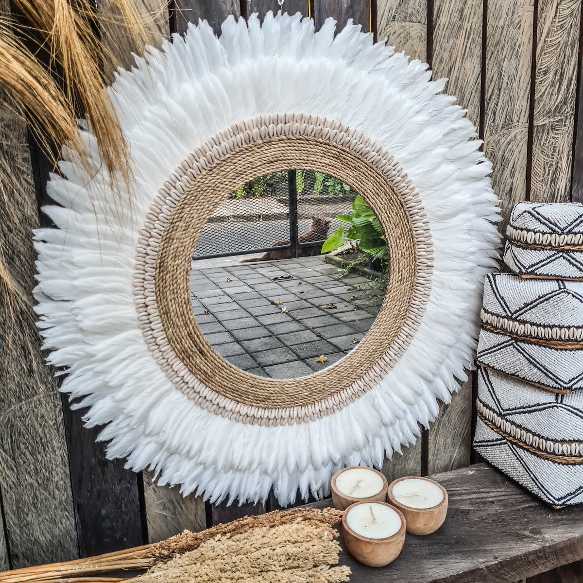 Mirror shells & feathers (WHOLESALE)