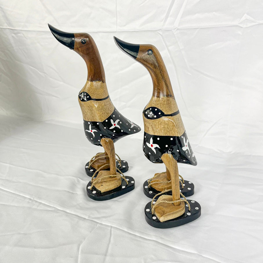 Set 2pcs Wooden Duck black swimsuit and slippers
