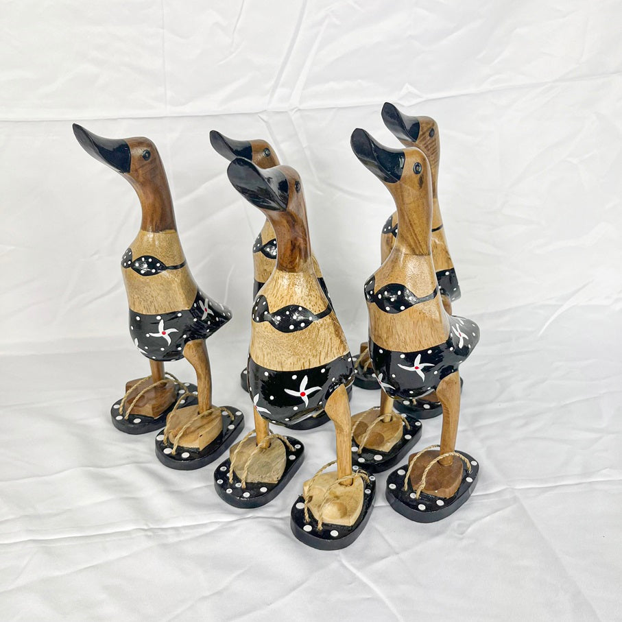 Set 2pcs Wooden Duck black swimsuit and slippers