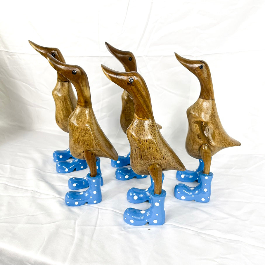 Set 2pcs Wooden Duck blue shoes