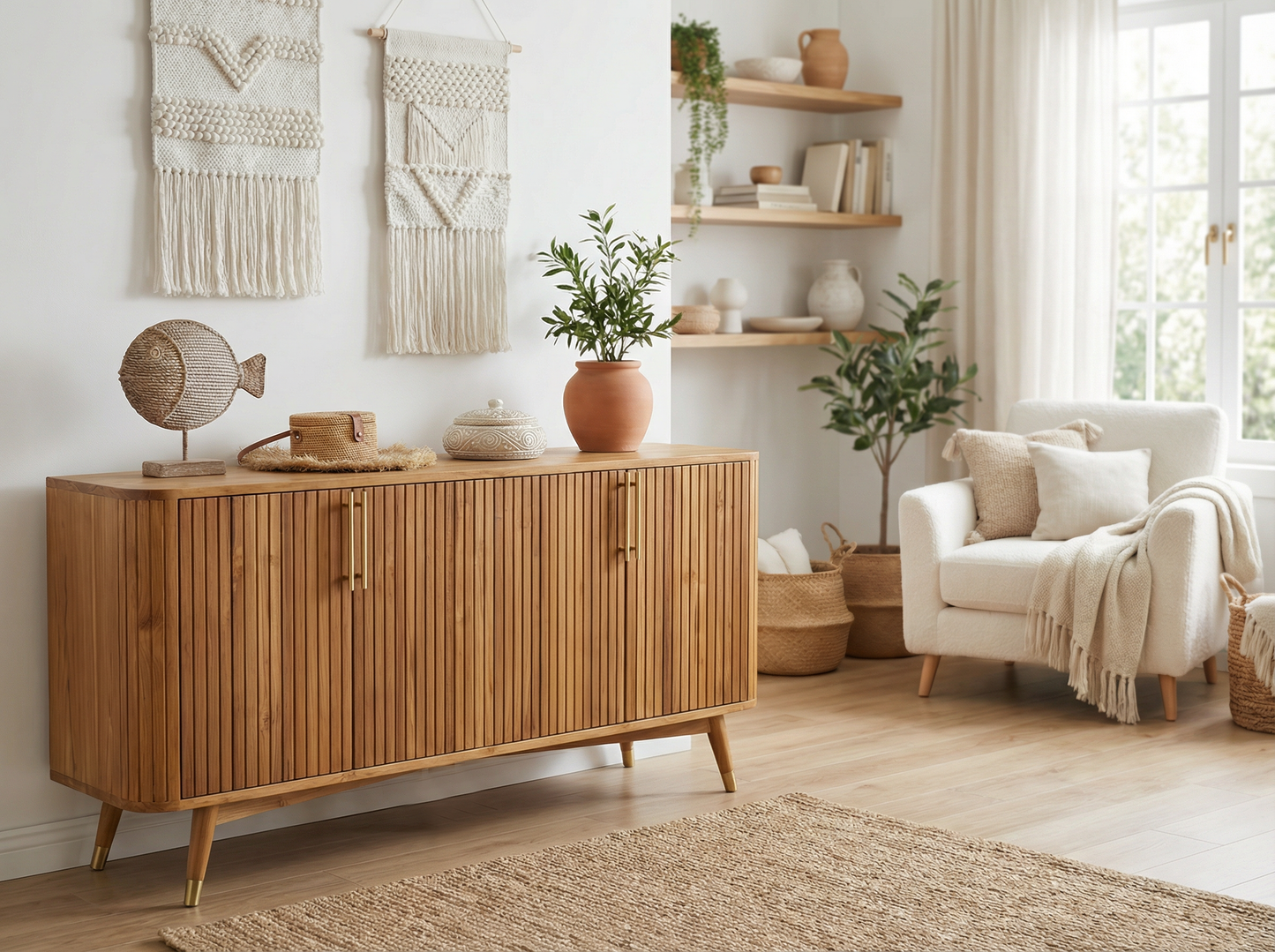 Cabinter dresser (Color: Natural wood)