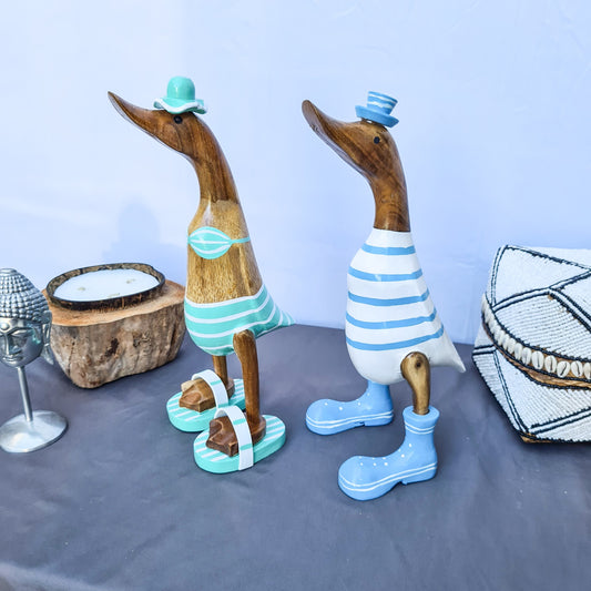 Set 2pcs Wooden Duck new couple ducks