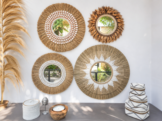 MIrror palm leaf + grass (WHOLESALE)