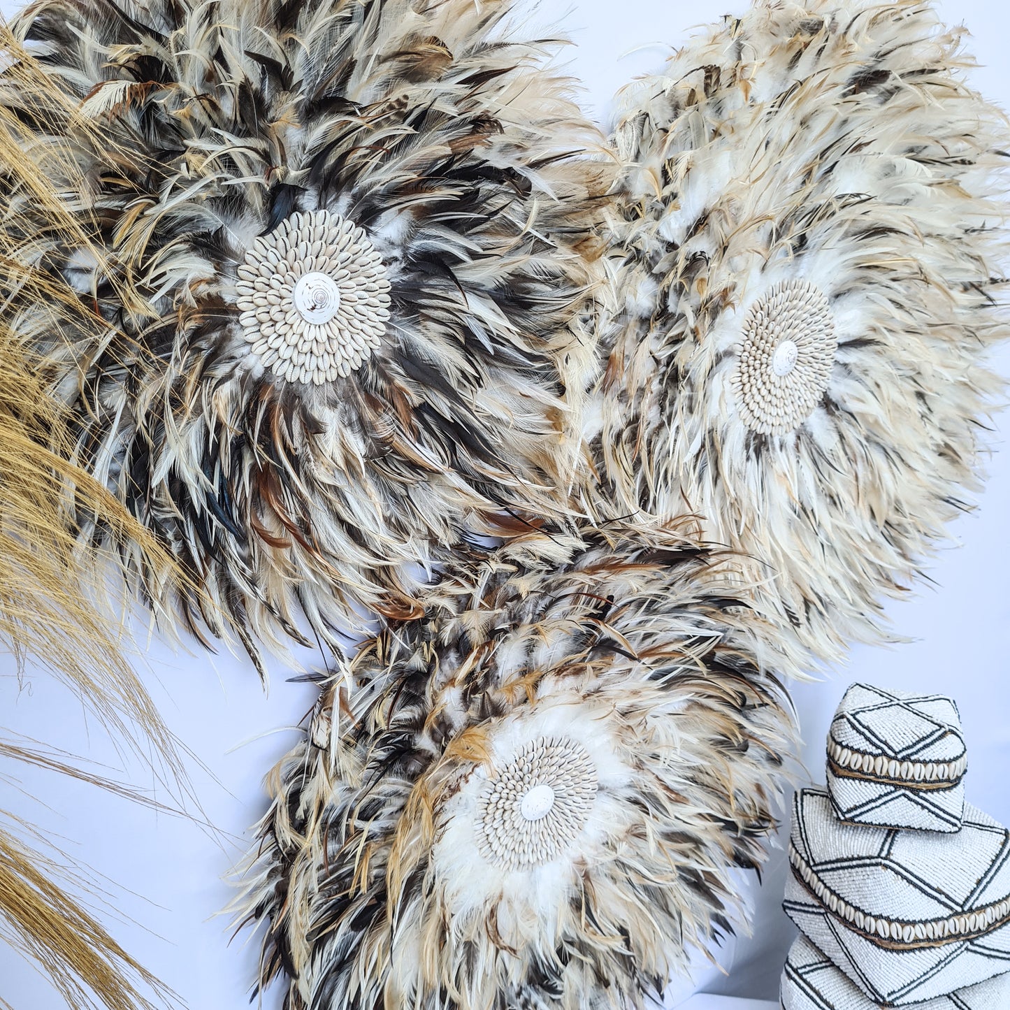 Brown juju 40, 50, 60cm wall feather decor wall hangings wall installation baskets juju hat eco feather decoration boho decor
