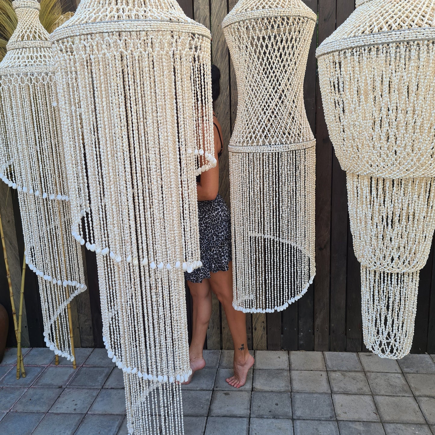 Sea shells lampshade Barby 40x175cm, sea shells lamp shade, shell chandelier, shells chandelier, shell lampshade, shells decoration