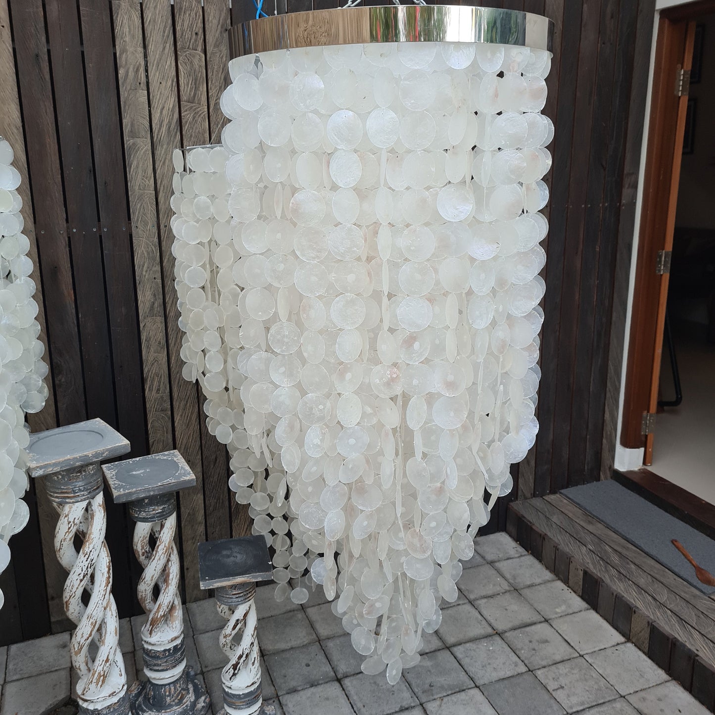 Singing shells lamp shade Zeus 60x140cm, shell lampshade, sea shells lampshade, shell chandelier, shells chandeliers