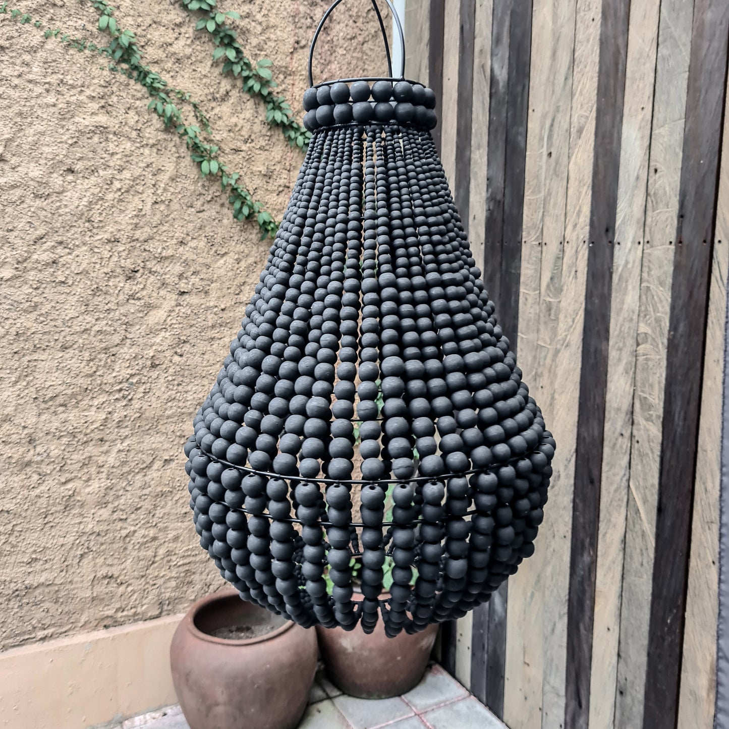 Beaded lampshade, wooden lampshade, pendant lampshade, beads lampshade, beaded chandelier, wooden chandelier, wooden lamp, pendant lamp