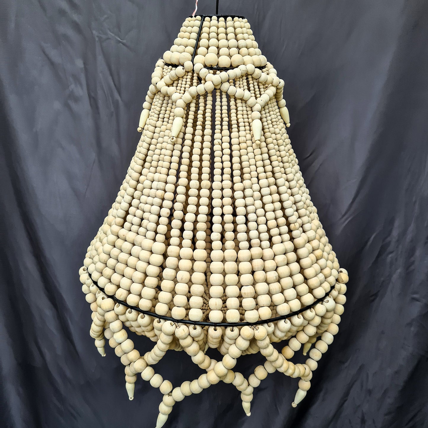 Wood beads lampshade 50x70, wooden lampshade, wood pendant lampshade, beaded lampshade, beads chandelier, wood chandelier, beaded chandelier