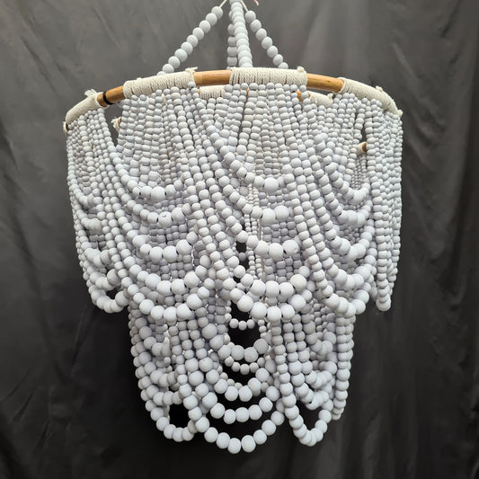 Beaded lampshade 60x70cm, wooden lampshade, wooden pendant lampshade, beads chandelier, wooden chandelier, beaded chandelier, wooden lamp