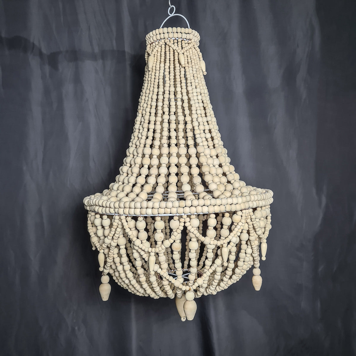 Beaded chandelier 50x70 wooden lamp shade bohemian lampshade beads chandelier lighting loft pendant lamp