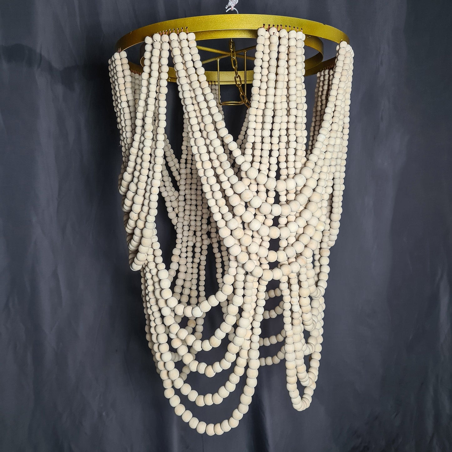 Beaded chandelier 50x80cm wooden pendant lampshade beads lamp shade bohemian lamp lighting