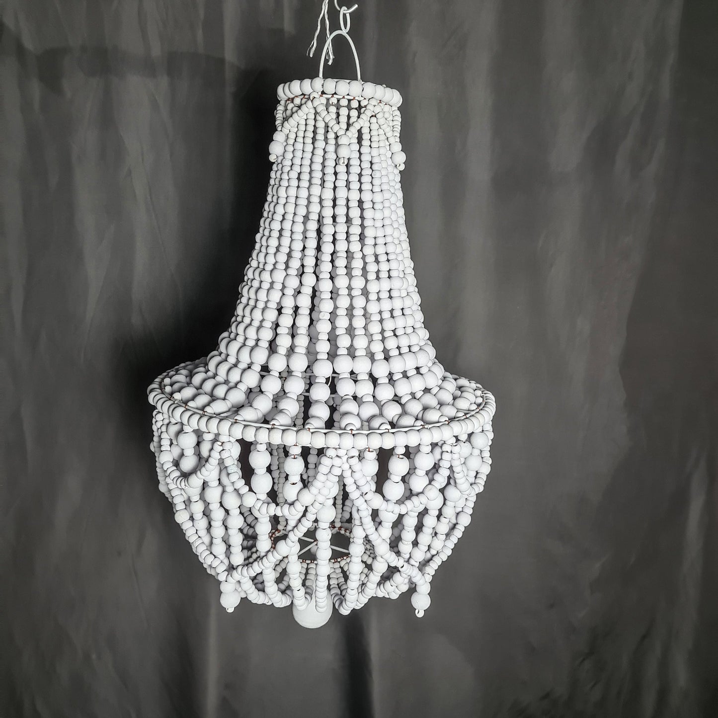 Wooden beads chandelier 40x60 beaded lampshade pendant lamp shade bohemian white chandelier