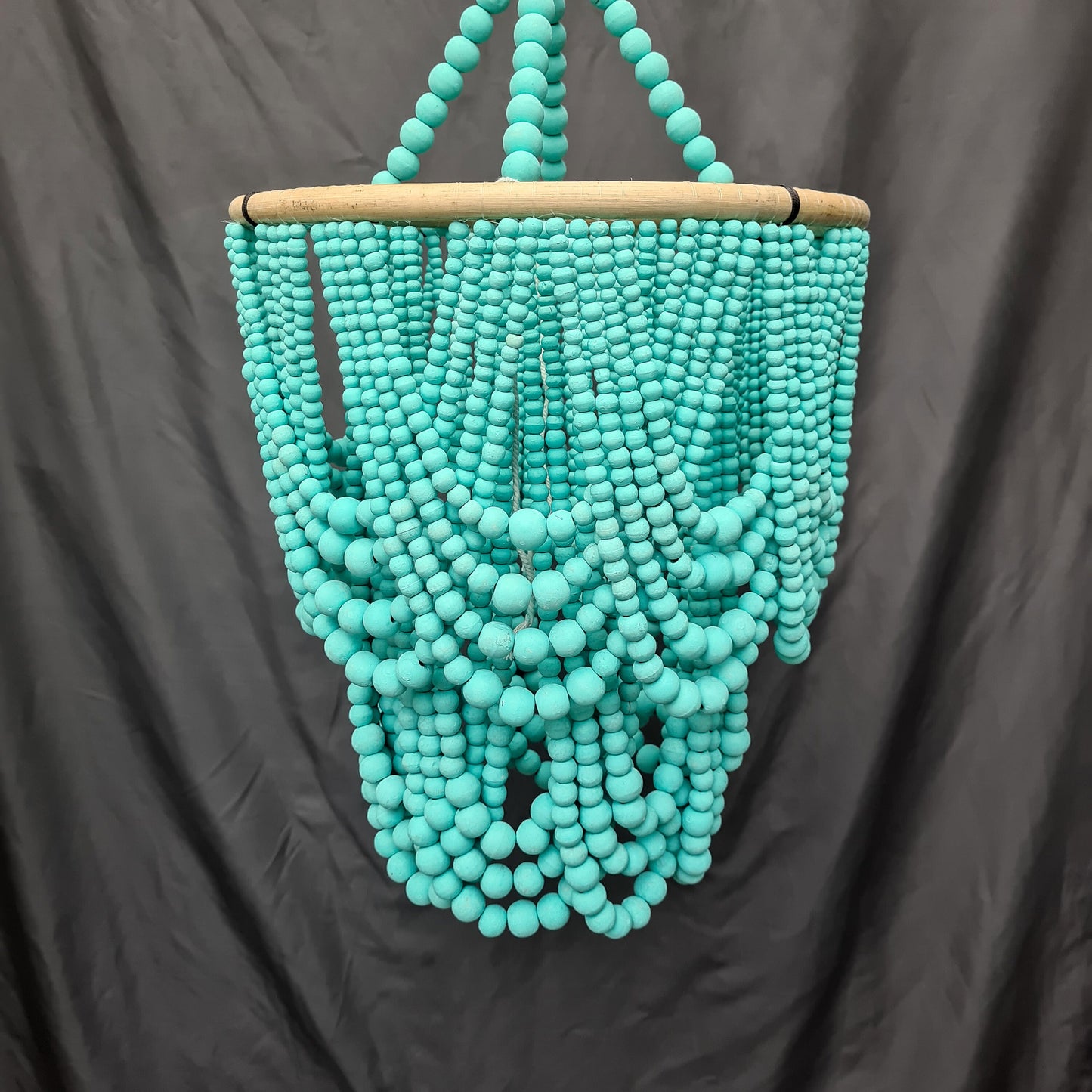 Wood beads lampshade 50x80, beaded lampshade, wooden lampshade, pendant chandelier, wooden chandelier, beaded chandelier wood lamp