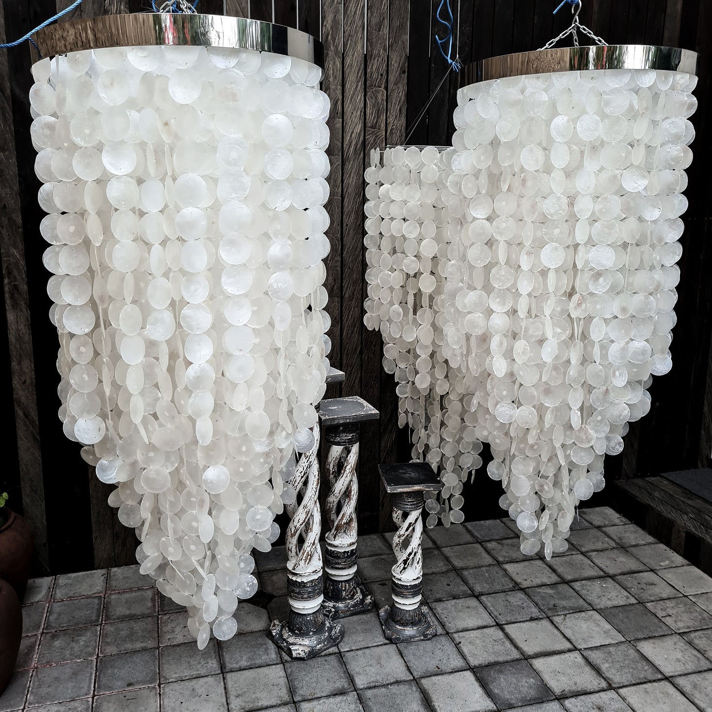 Shell chandelier 60x140cm pendant singing lampshade sea shells bohemian lamp shade shell decoration