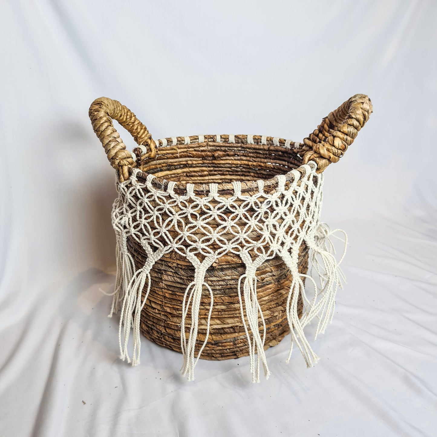Wicker laundry baskets set 3, basket laundry woven basket woven boxes basket banana leaf macrame eco decor boho bohemian
