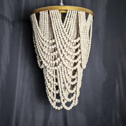 Wooden beads chandelier 50x70cm clear natural color beaded lampshade boho lamp shade wooden pendant lamp bohemian decor
