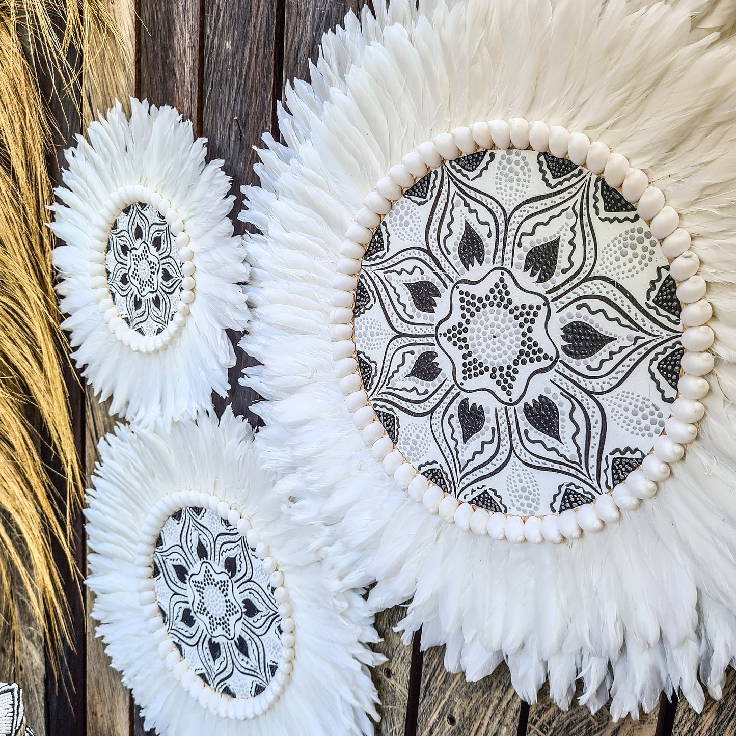 Juju set 30 40 50cm feather decoration wall decals wall decor wall hangings wall baskets jujuhat wall installation boho decor