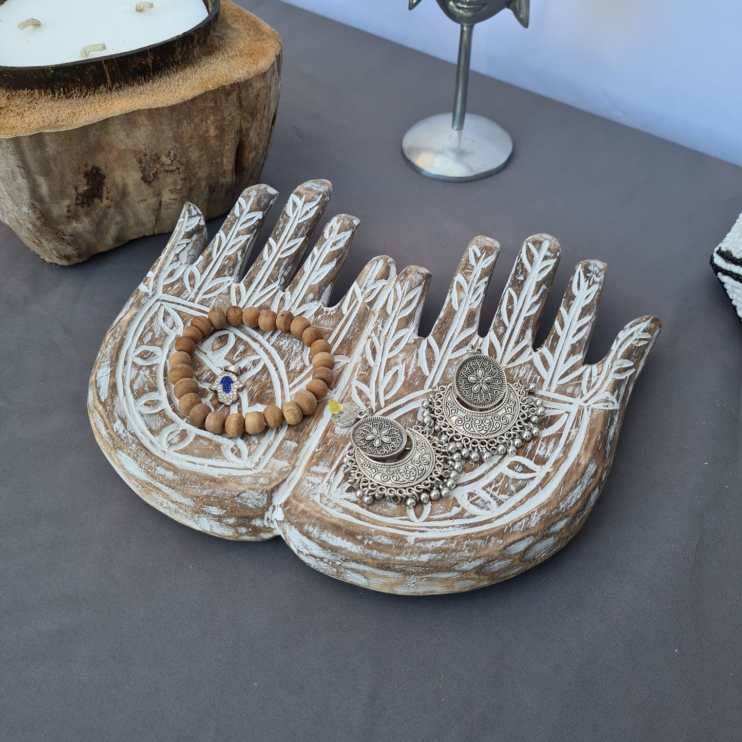Soap dish or Jewelry holder or Ring holder dark wood hand made | jewelry dish place holder wood carving carved