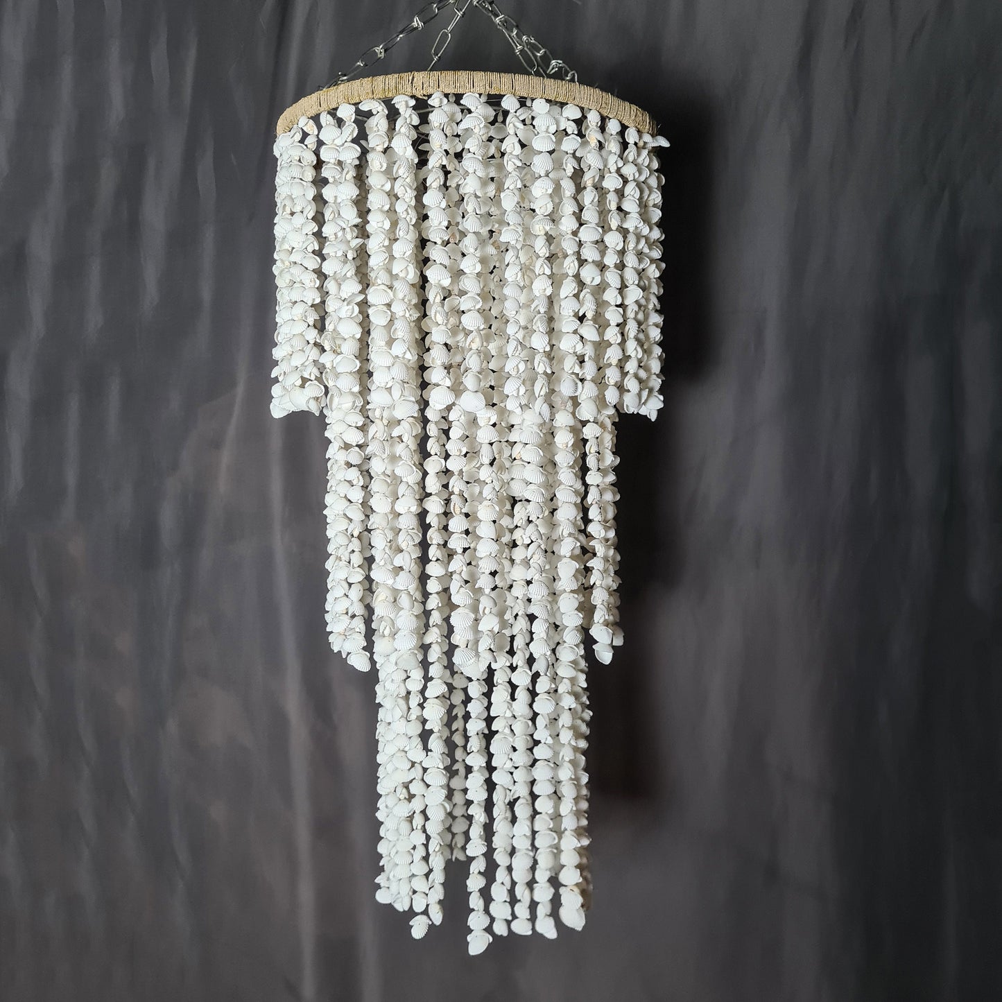 Shell lampshade pendant chandelier lamp boho decor seashells decoration lighting
