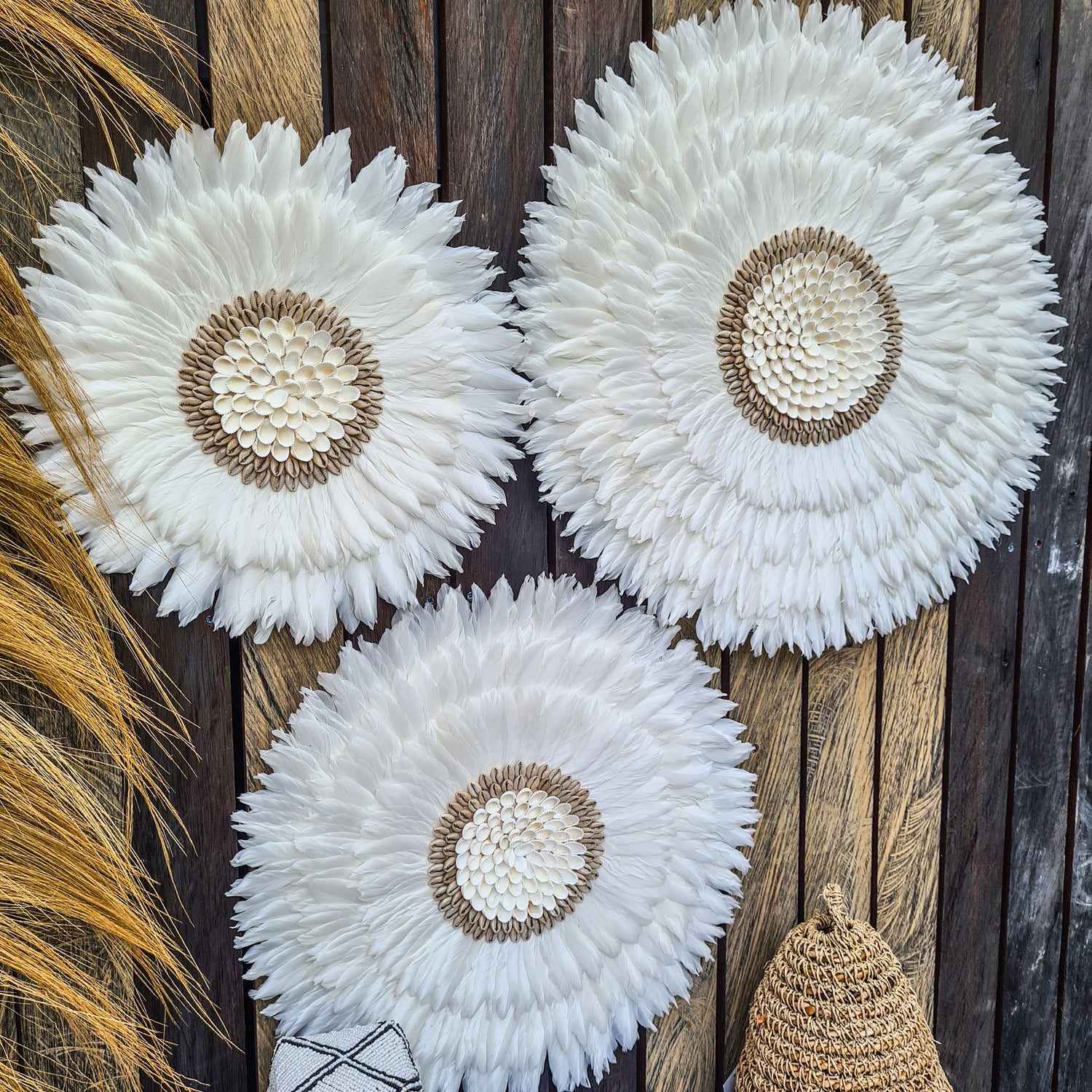 Wall decor (feathers and beads)