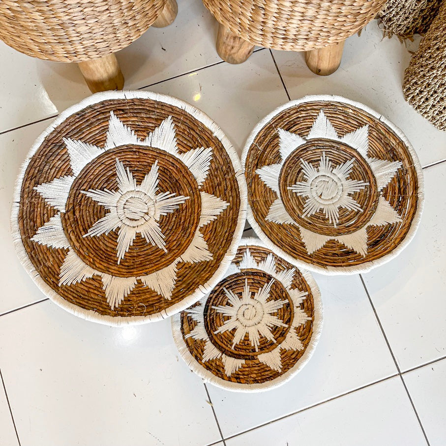 Set 3pcs Wall wicker plates wall basket (50, 40, 30cm) Model 6