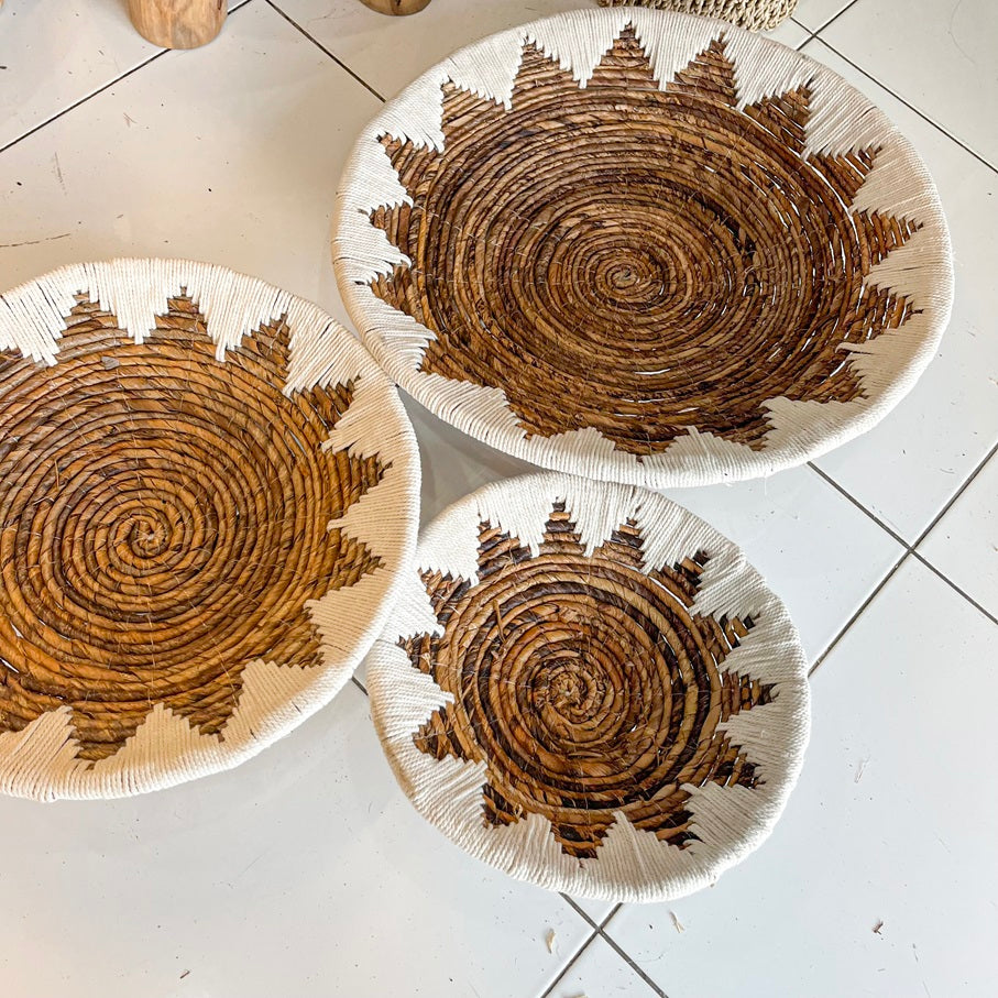 Set 3pcs Wall wicker plates wall basket (50, 40, 30cm) Model 7