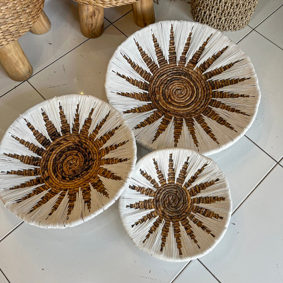 Set 3pcs Wall wicker plates wall basket (50, 40, 30cm) Model 9