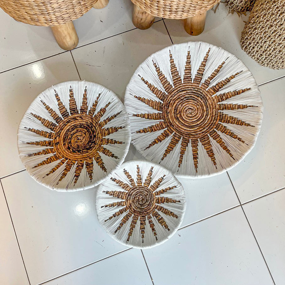 Set 3pcs Wall wicker plates wall basket (50, 40, 30cm) Model 9