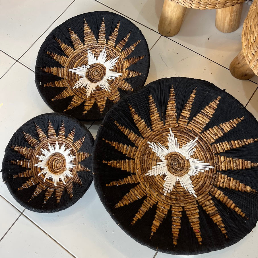 Set 3pcs Wall wicker plates wall basket (50, 40, 30cm) Model 10