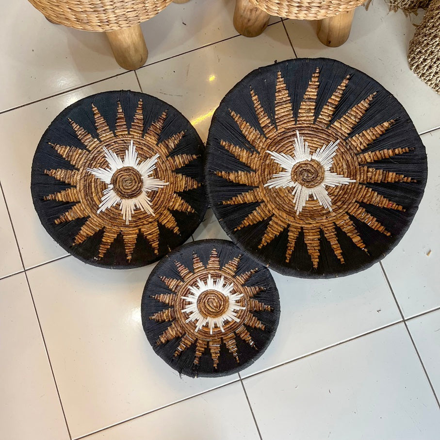 Set 3pcs Wall wicker plates wall basket (50, 40, 30cm) Model 10