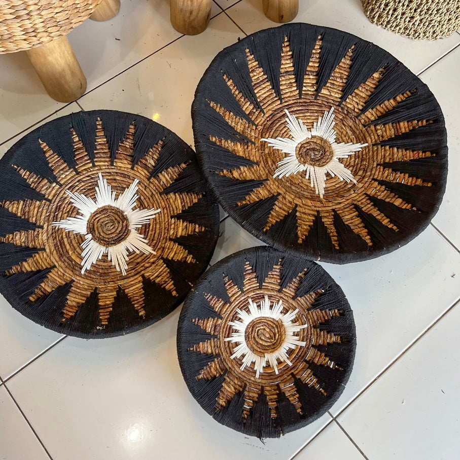 Set 3pcs Wall wicker plates wall basket (50, 40, 30cm) Model 10