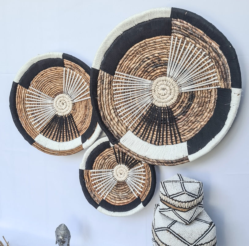 Set 3pcs Wall wicker plates wall basket (50, 40, 30cm) Model 11