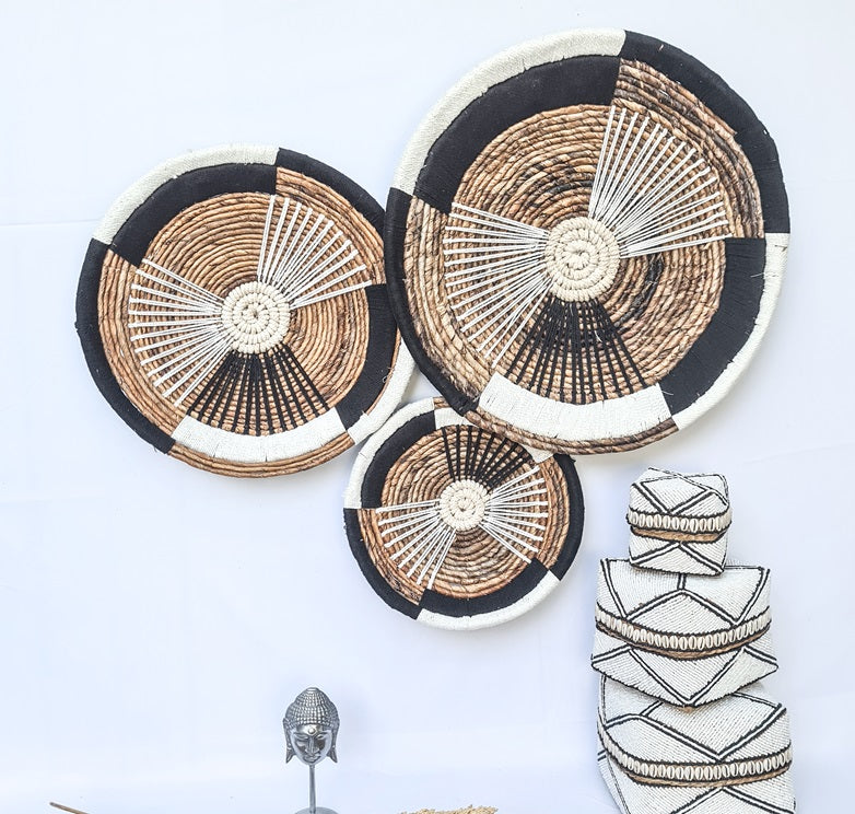 Set 3pcs Wall wicker plates wall basket (50, 40, 30cm) Model 11