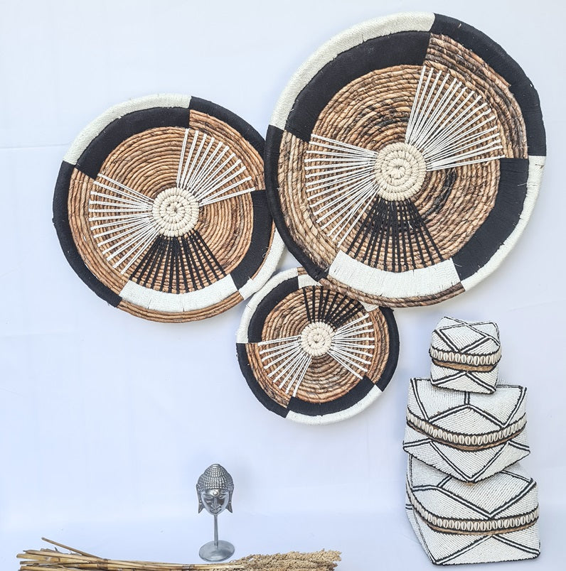 Set 3pcs Wall wicker plates wall basket (50, 40, 30cm) Model 11