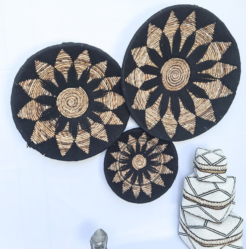 Set 3pcs Wall wicker plates wall basket (50, 40, 30cm) Model 12