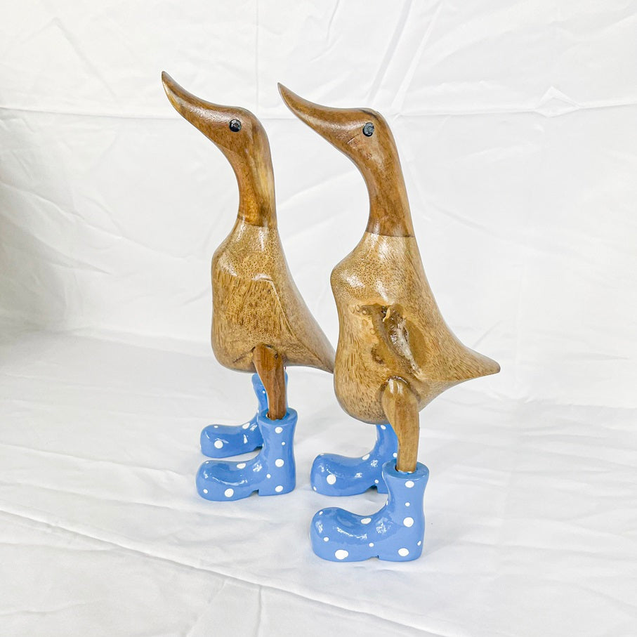 Set 2pcs Wooden Duck blue hat