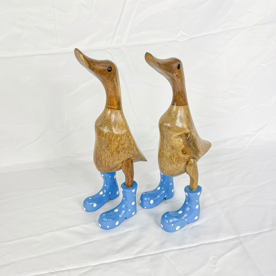 Set 2pcs Wooden Duck blue hat
