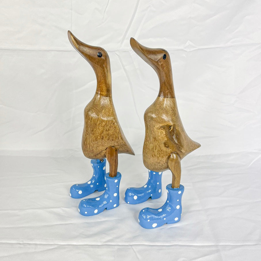 Set 2pcs Wooden Duck blue hat