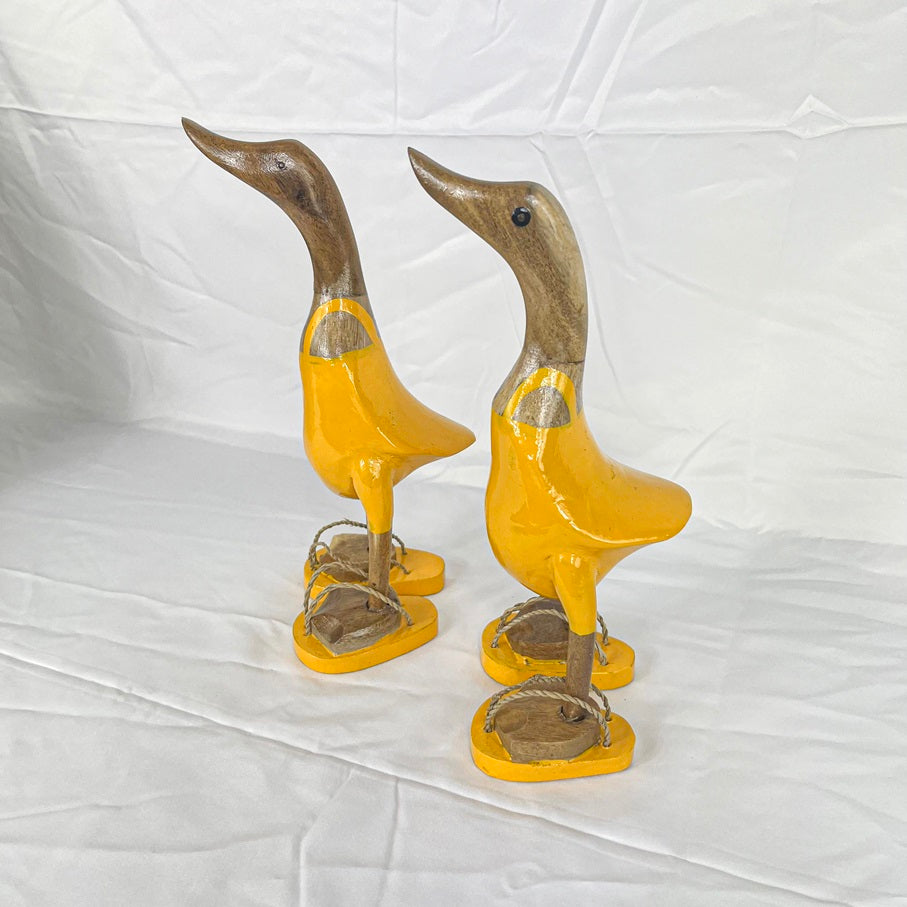 Set 2pcs Wooden Duck yellow swimsuit and slippers