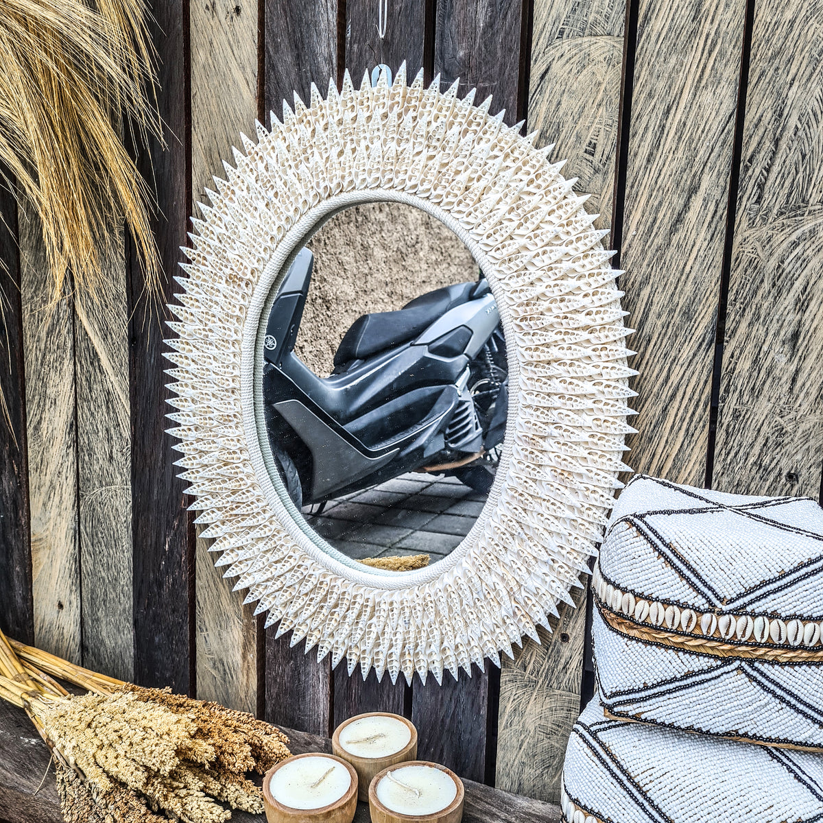 Mirror shells & feathers (WHOLESALE)