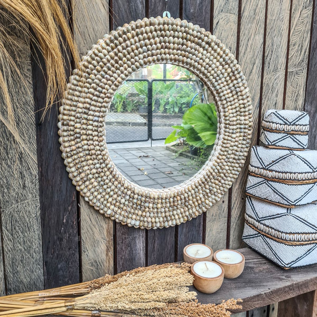Mirror shells & feathers (WHOLESALE)
