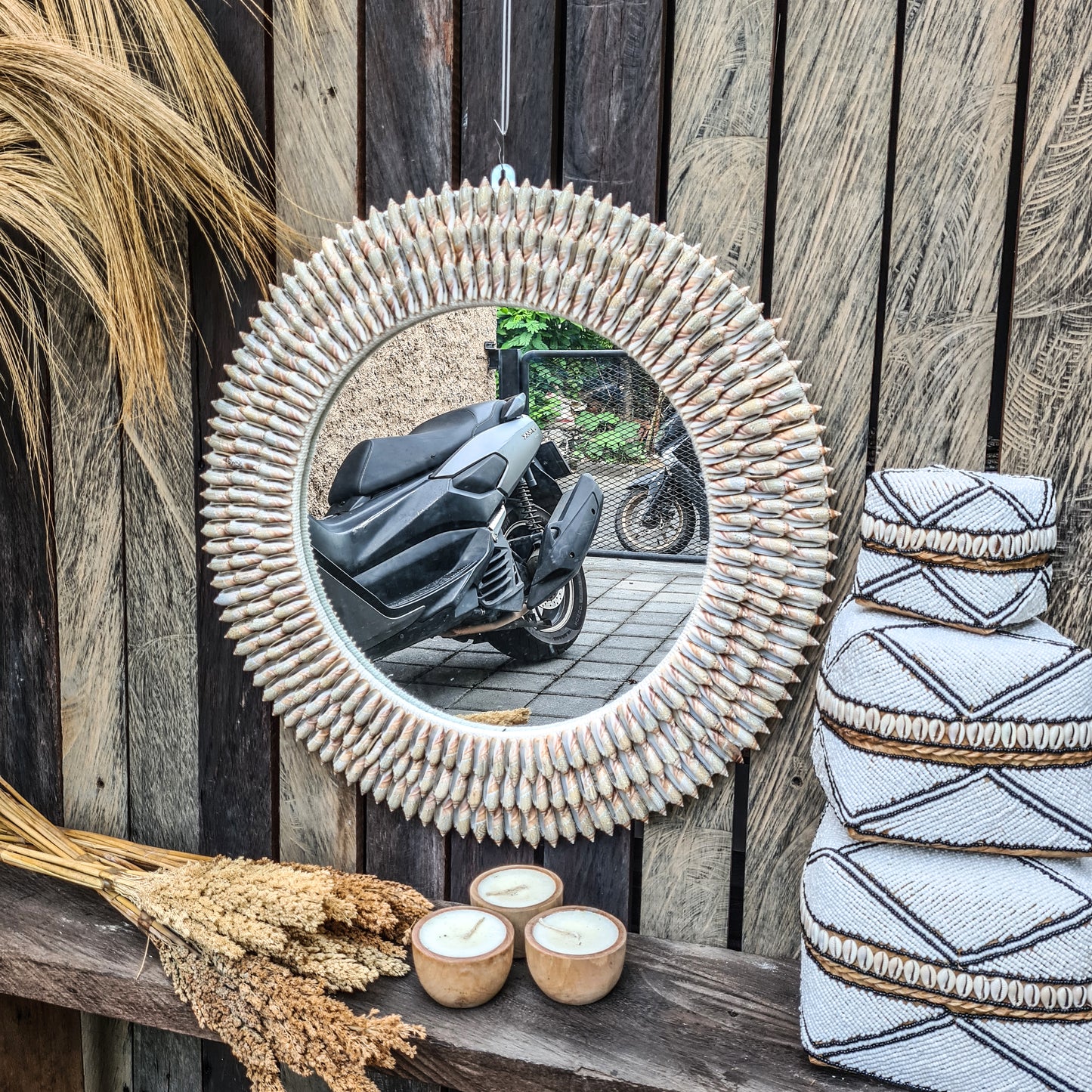Mirror shells & feathers (WHOLESALE)