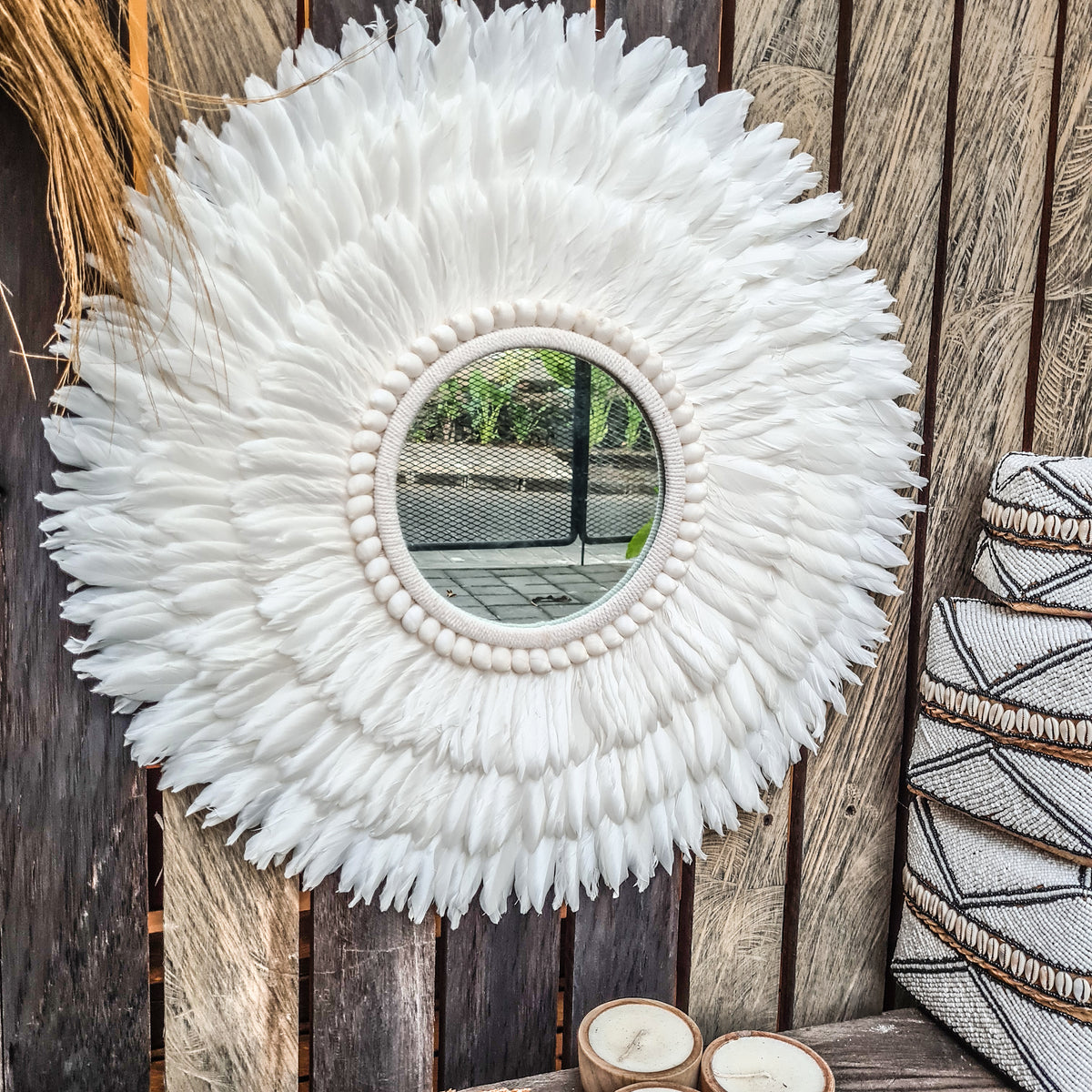 Mirror shells & feathers (WHOLESALE)