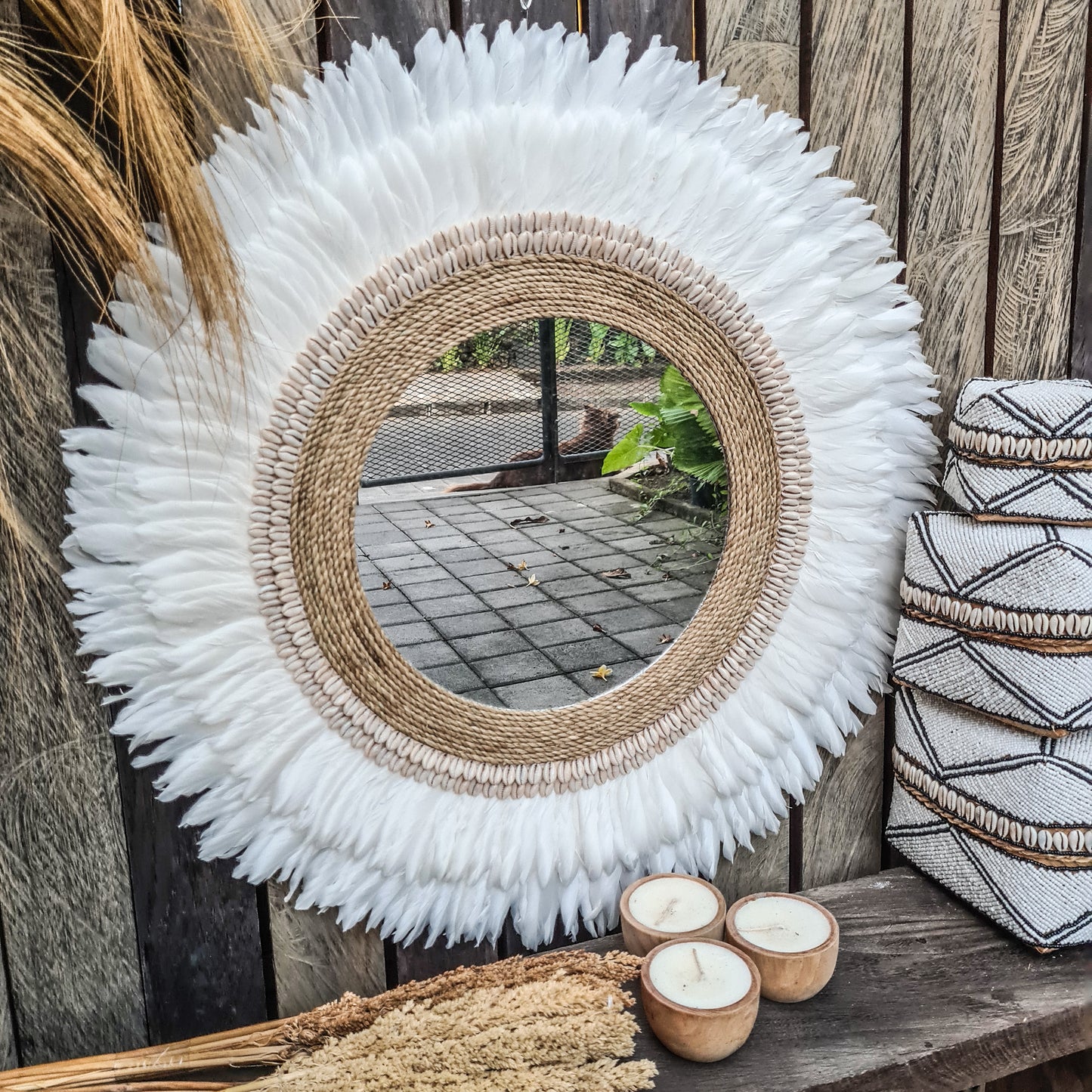 Mirror shells & feathers (WHOLESALE)