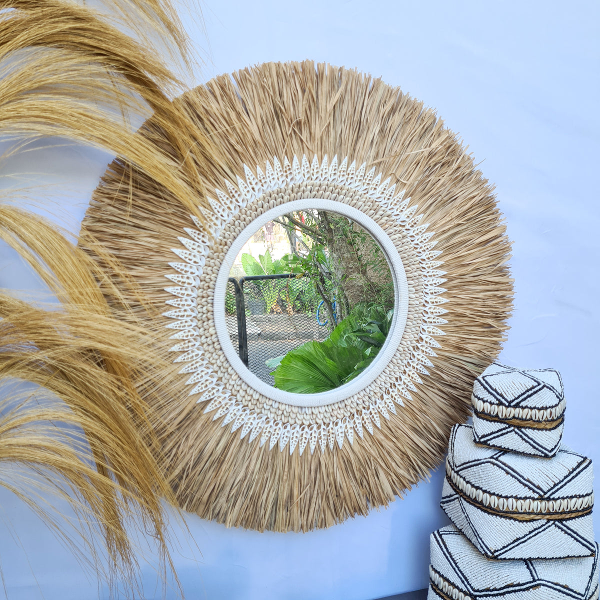 MIrror palm leaf + grass (WHOLESALE)