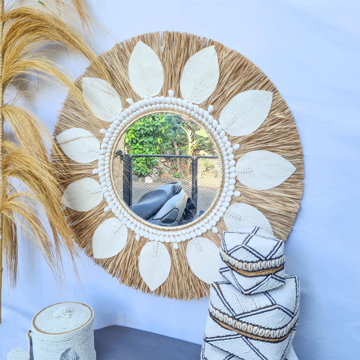 MIrror palm leaf + grass (WHOLESALE)