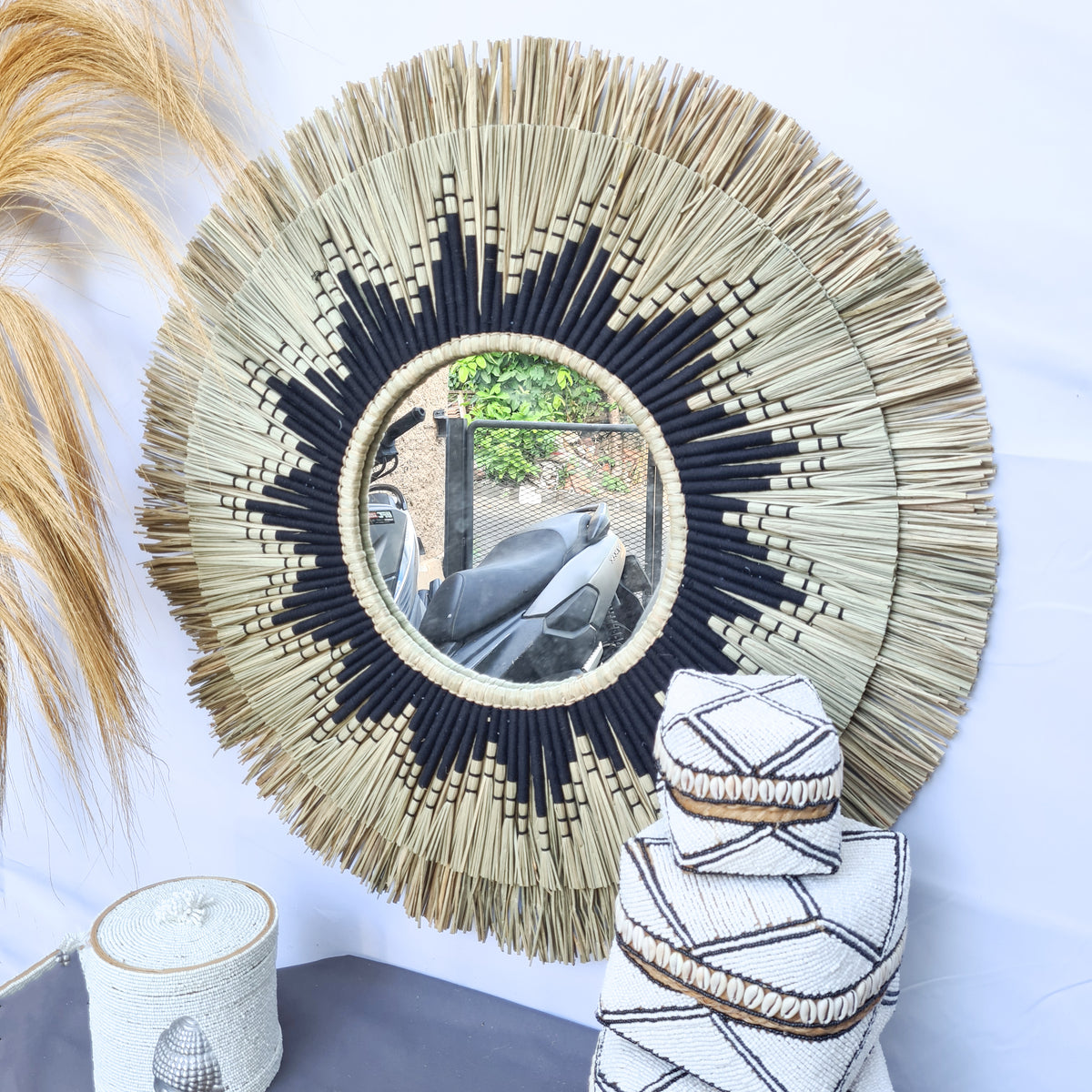MIrror palm leaf + grass (WHOLESALE)
