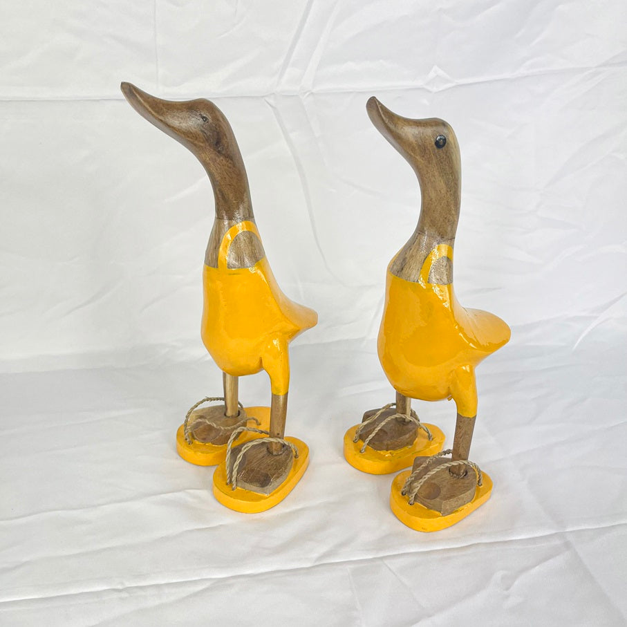 Set 2pcs Wooden Duck yellow swimsuit and slippers